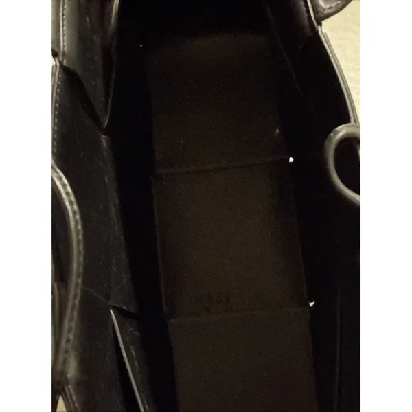 Women’s Woven Black PU Leather Tote Bag Shoulder Handbag Faux Leather - Image 4