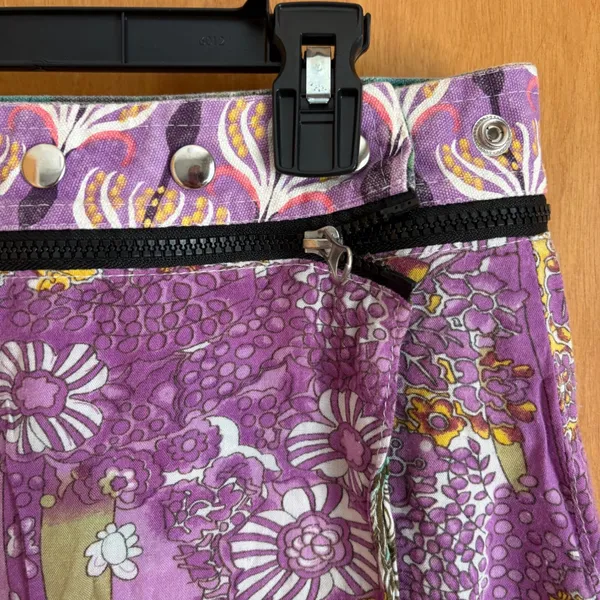 Arena Ibiza Wrap Skirt Womens OS Purple Floral Reversible Paisley Boho Mini - Image 5