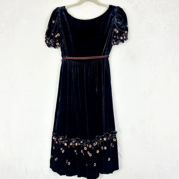 Betsey Johnson New York Vintage Y2K Velvet Mini Dress Size 10 NWT Milkmaid - Image 2