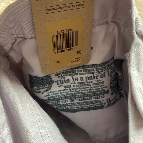 Levi’s 501 Shorts High Rise Cutoffs Denim‎ 100% Cotton Washed Lilac Size 30 - Image 10
