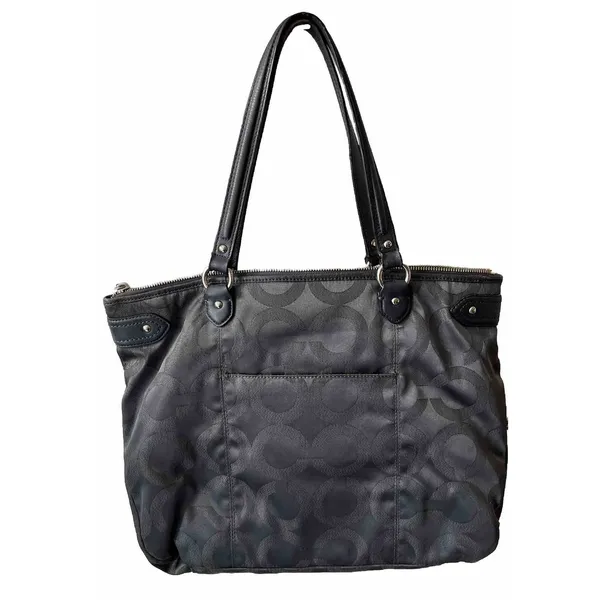 Coach Gray‎ C Logo Shoulder Bag Large Tote Satin Lining 28285E - Image 2
