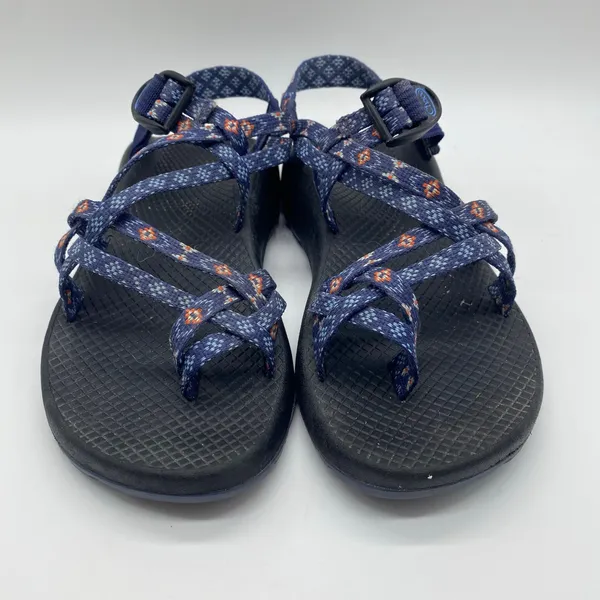 Chaco Navy Blue Aztec Print Strappy Sandals Gorpcore Hiking Women's size 7 - Image 2
