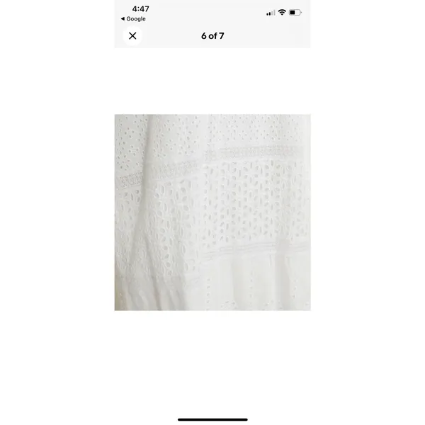 RALPH LAUREN White Cotton Voile Floral Eyelet Dress Size 10, $55, B53 - Image 15