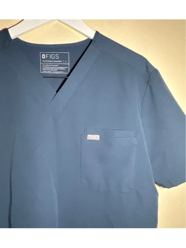 FIGS Technical Collection Scrub Top Blue Size L - Image 3