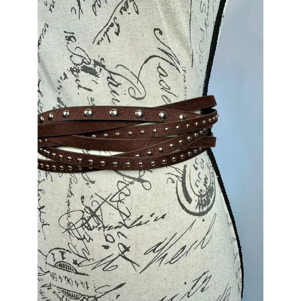 8 Other Reasons Suedette Studded Belt in Brown 43" - Image 10