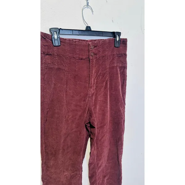 FREE PEOPLE We the Free Brown Jadye Corduroy High Rise Flare Pants sz 31 - Image 3