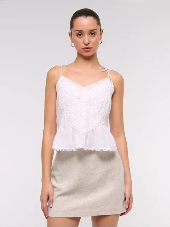 Abercrombie Scarlett Linen-Blend Mini Skort - Image 4