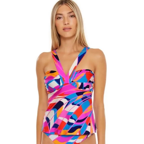 New. Trina Turk multicolored tankini top. Size 10. Retails $102 - Image 3