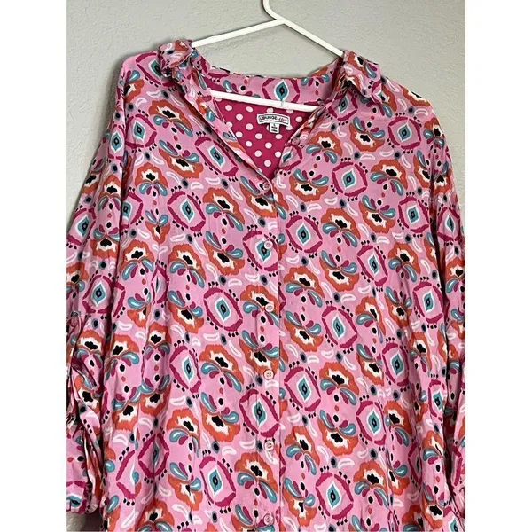 Lounge affair pink boho festival nightgown L - Image 2