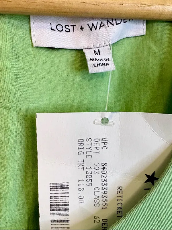 NWT Lost + Wander Pistachio Scallop Hem Rosemary Mini Dress - Image 4