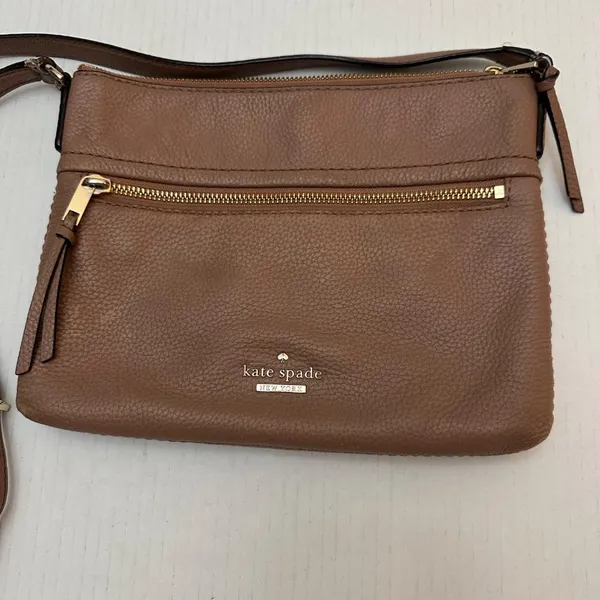 Kate Spade Jackson Street Gabriele Crossbody Bag Brown Leather‎ Adjustable Strap - Image 3