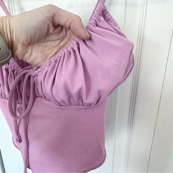 Urban Outfitters Lavender Ruched Tank Top SMALL - Image 3