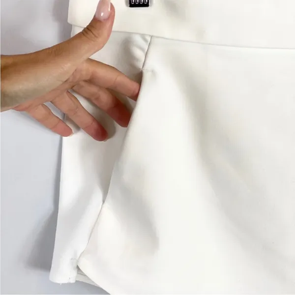 Zara White Envelope Skort Skirt - Image 4