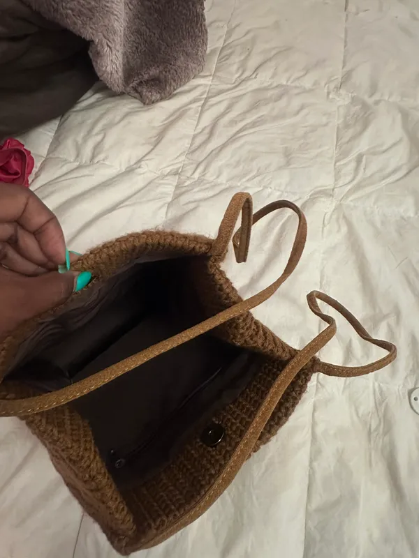Brown crotchet boho purse - Image 7