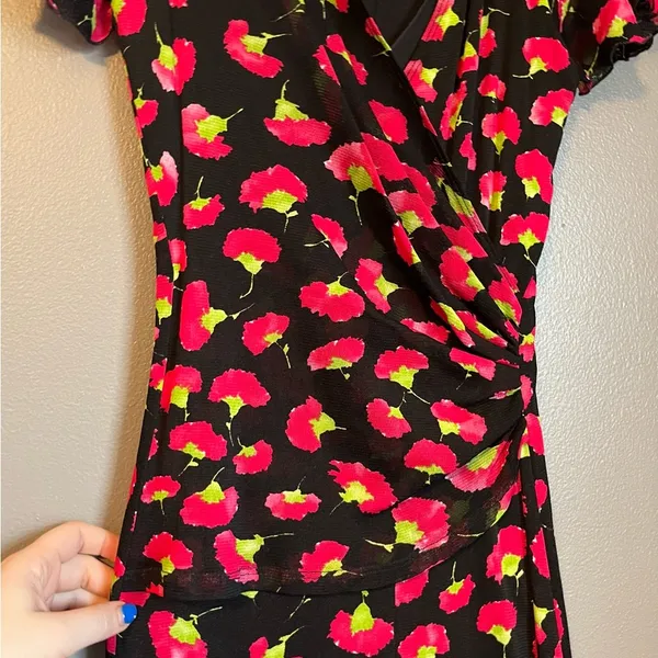EUC Karen Kane Sz Large Black Floral Dress! 1 - Image 4