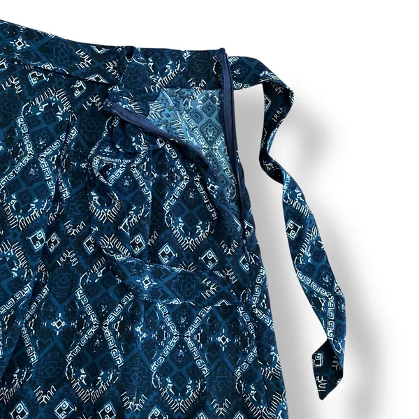 Abercrombie & Fitch Geometric Tie‎ Belt Mini Skirt Womens Size S Blue Cream - Image 4