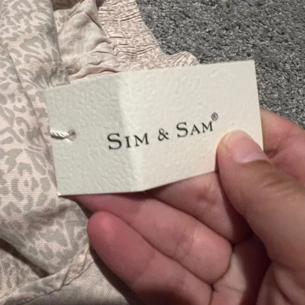 Sim & Sam NEW WITH TAGS Peach & Grey Leopard Print. Summer Fun Skirt. 16” Long‎ - Image 10