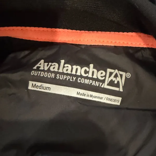 AVALANCHE Quilted Puffer Jacket Coat Zip Up Black Size Medium - Image 8