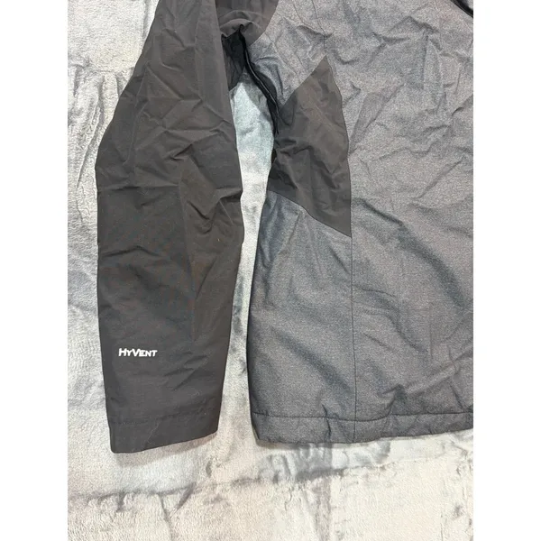 The North Face HyVent Jacket Womens Grey Black Hooded Waterproof Coat M - Image 5