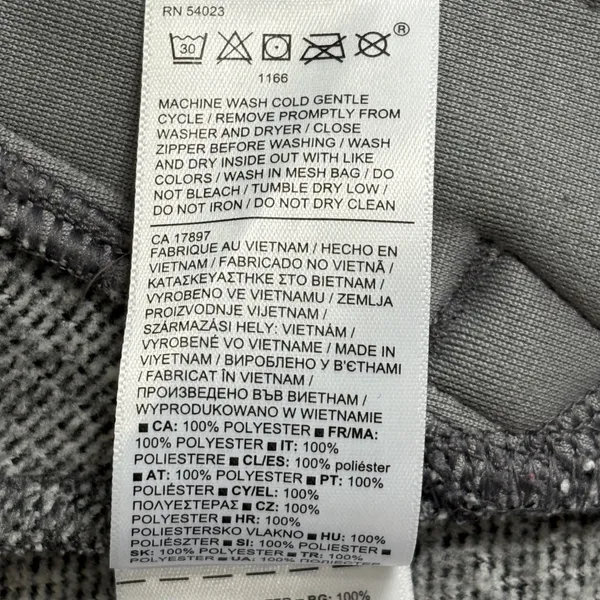 Athleta Stroll Fleece Full Zip‎ Jacket Heathered Grey XL Mock Neck Activewear - Image 9