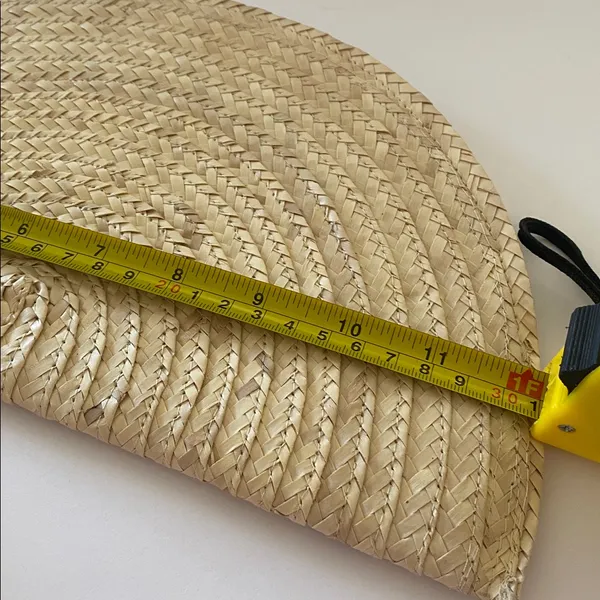 Poppy sage half moon Natural straw Woven Clutch - Image 6