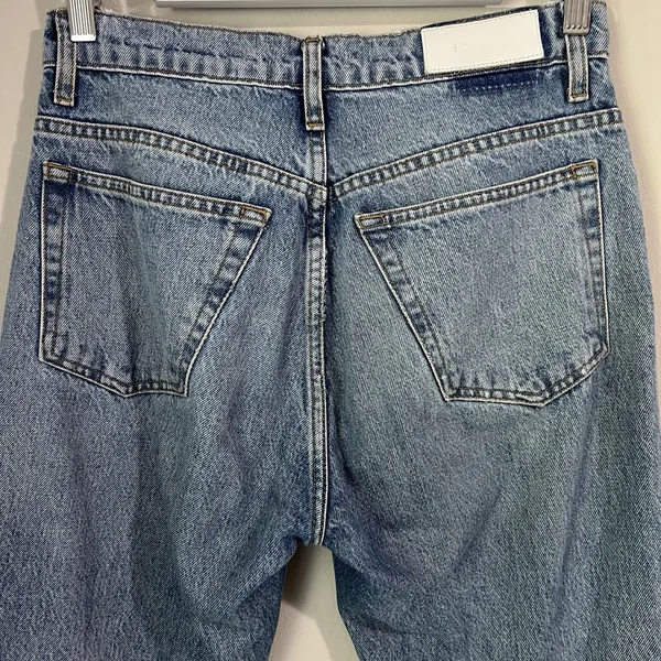 RE/DONE 70's Straight Jeans Women's Size 28 Destroyed Sunfaded Indigo High Rise - Image 7