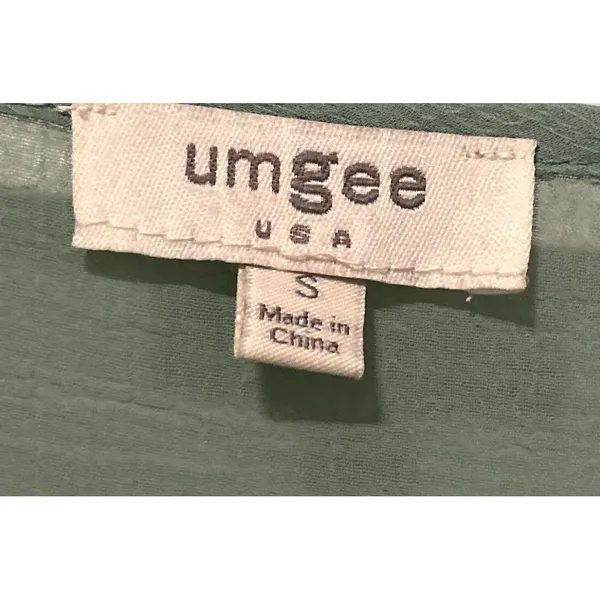 Umgee USA Baby Doll‎ Boho Peasant Dress Olive Women's Small - Image 7