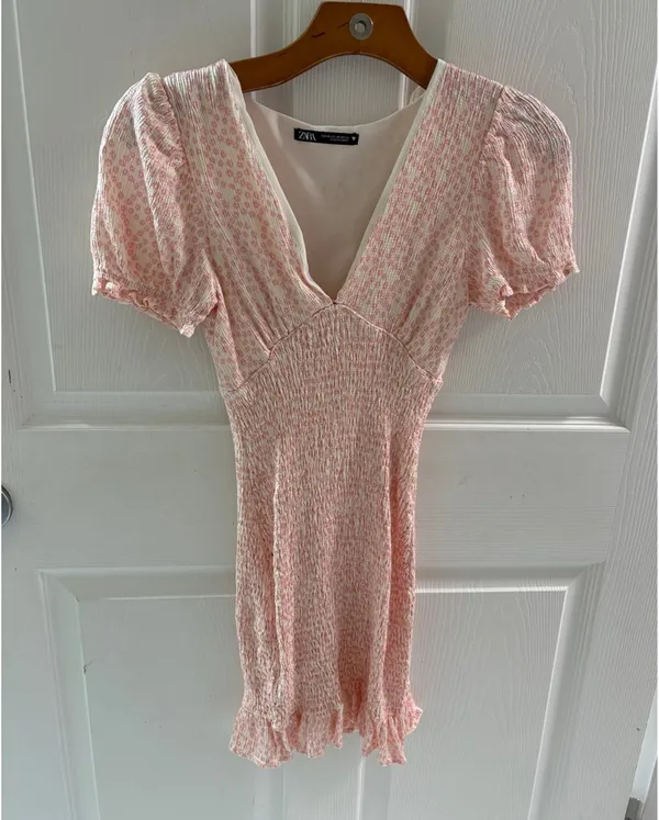 ZARA Ruched Dress Mini Floral - Image 2