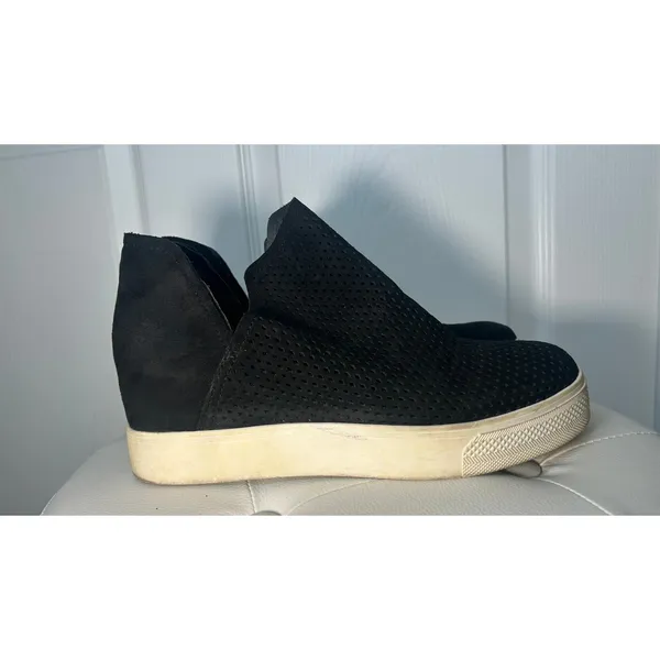 Steve Madden Black Perforated Wedge Sneakers 10 Wrath‎ Platform Booties Mesh - Image 3