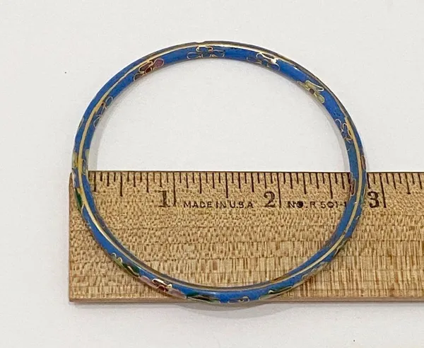 Vintage Cloisonné Skinny Bangle Bracelet - Image 4