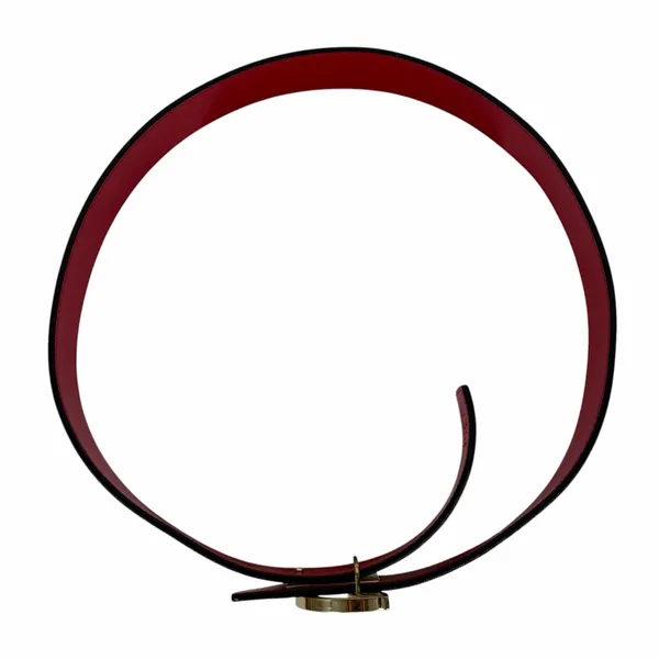 Christian Louboutin CL Logo Calf Leather Belt Leche White Size 90/36 - Image 5