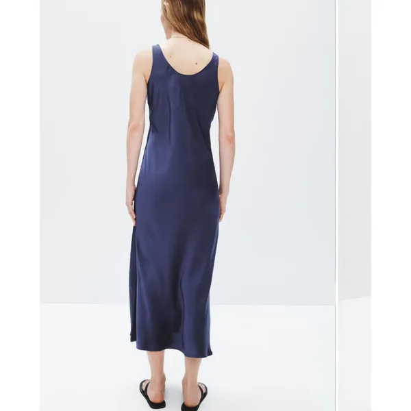 Nic+Zoe Blue Slip Midi Dress XS Tank Bias Cut Cocktail Minimalist Designer $158 - Image 5