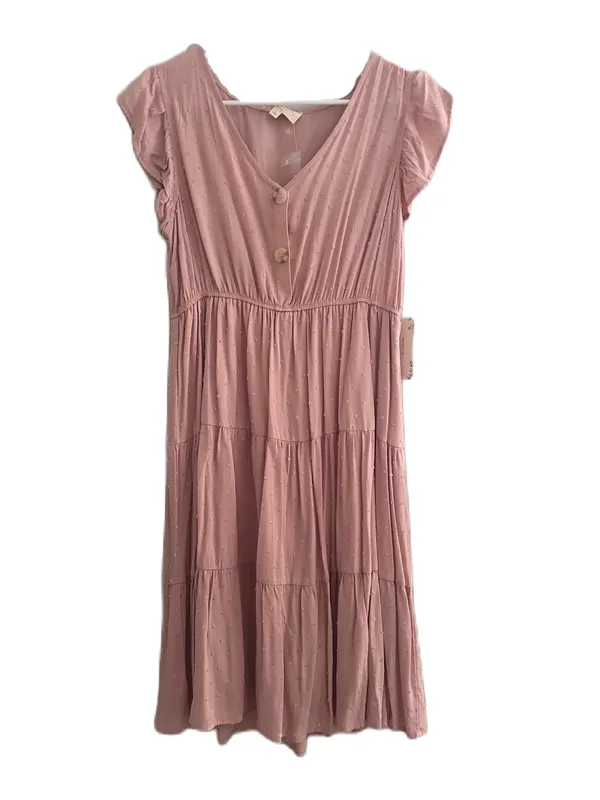 Sweet Wanderer Dress Maternity Flutter Sleeve Tiered Midi Dress - Image 2