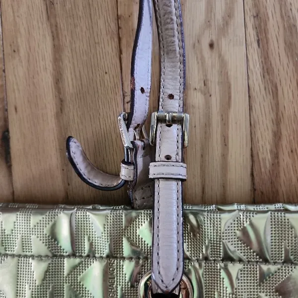Michael Kors Bag Womens‎ Size Tote Gold Logo Pattern Double Handles Designer - Image 5