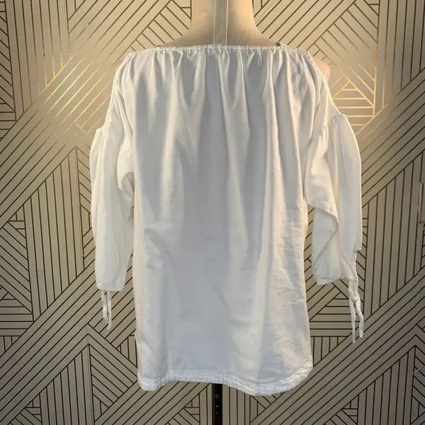 Madewell Cold Shoulder Top in‎ White Wash - Image 8