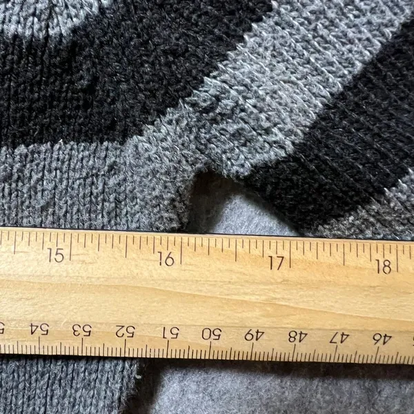 Alyn Paige Black Gray Striped‎ Knit Sweater Dress 3/4 Sleeve Scoop Neck Size S - Image 2