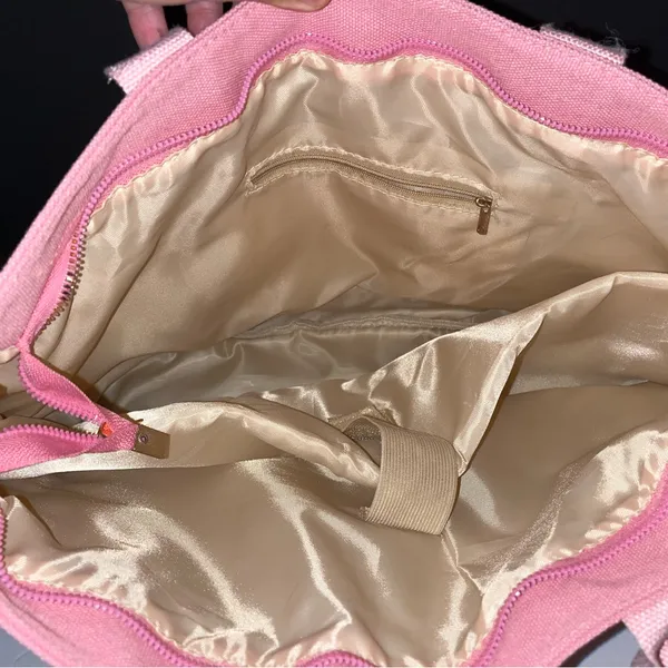 Pink Canvas Tote Bag for Women - Image 5
