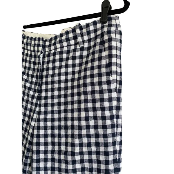 J. Crew Factory Gingham Linen Blend Holland Pant Size 6 - Image 2