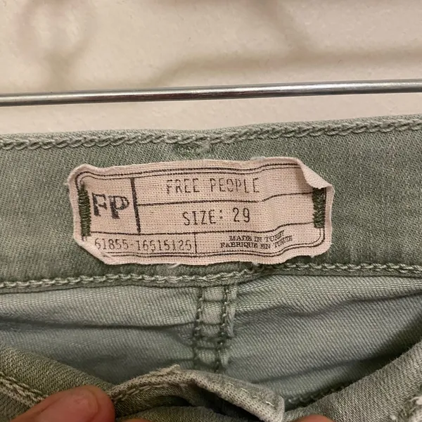 Free People Womens Jeans Size 29 30” Sage Green 61855-16515125 Distressed 30x26 - Image 5