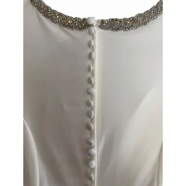 Lulus True Love Story White Embellished Cap Sleeve Mermaid Maxi Dress Size 8‎ - Image 10