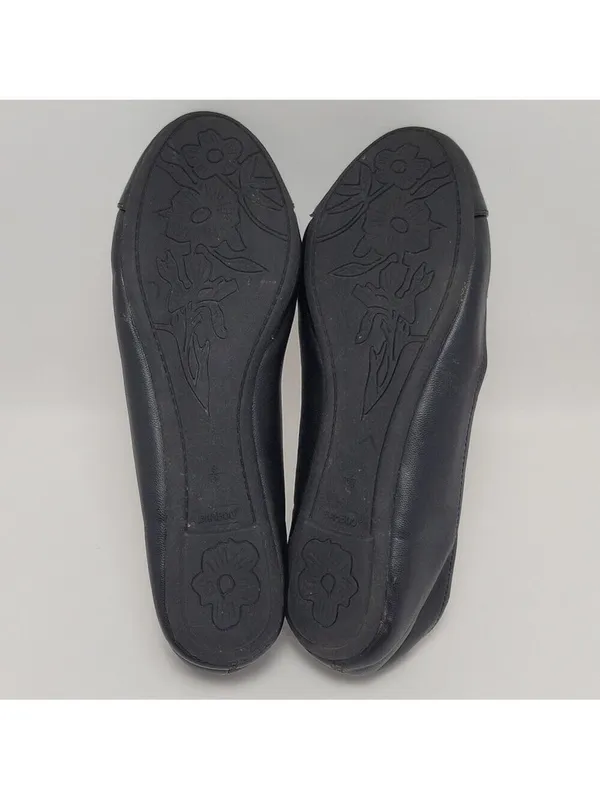 Bamboo Lula Flat Black Faux Leather Bow Ballet Shoe Size 9 - Image 9
