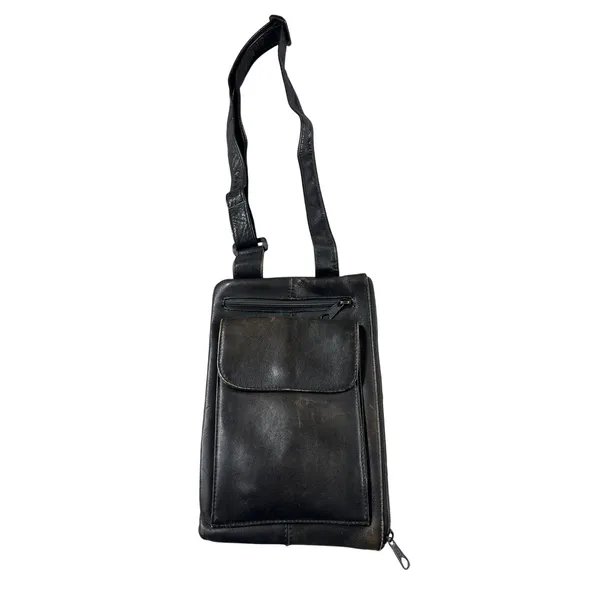 Hobo Vintage Y2K Black Leather Crossbody Bag Soft Slouchy Small Purse - Image 2