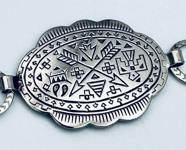 S.W. Concho Style Silver Link Belt Western Vibes - Image 12