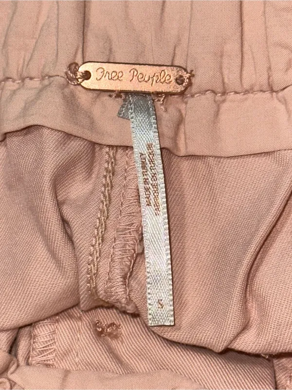 Free People Women’s Size S Blush Pink Cropped Button Front Jogger Pants - Image 5