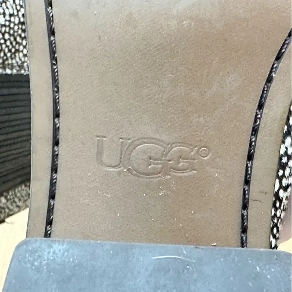 UGG Boots Camden Exotic Calf Hair Chelsea Ankle Booties Women Size 6 Speckled - Image 9