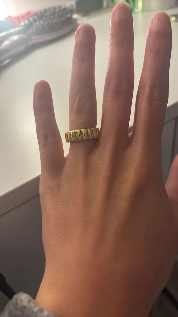Evry Jewels Bricks Ring Gold Size 6 - Image 2