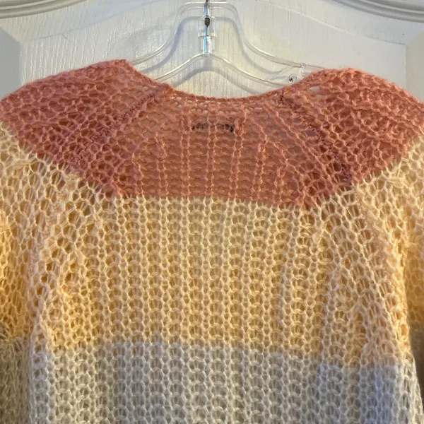 American Eagle Striped V Neck Long Sleeve Sheer Knit‎ Sweater XS - Image 9