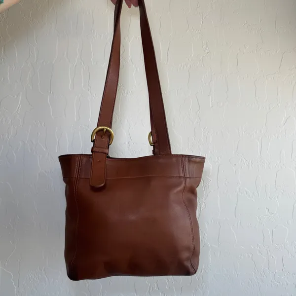 Vintage Coach Soho Buckle Bag 4157 British Tan Brown Leather Tote Shoulder Bag - Image 11