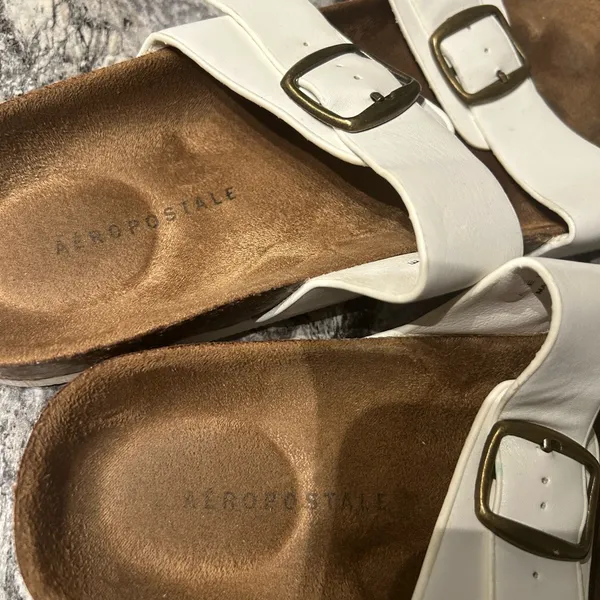 Aeropostale White Sandals with Buckles - Image 5