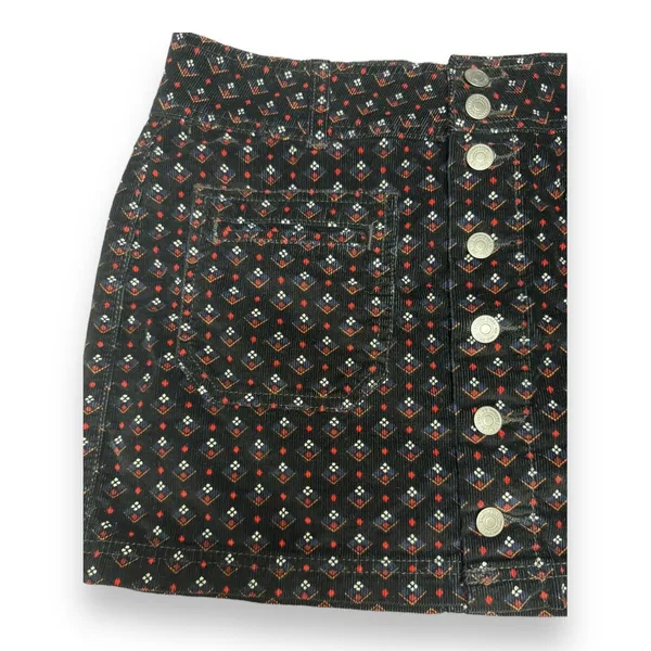 We the Free People Womens Skirt Sz 29 Black‎ Print Joanie Corduroy Mini Buttons - Image 9